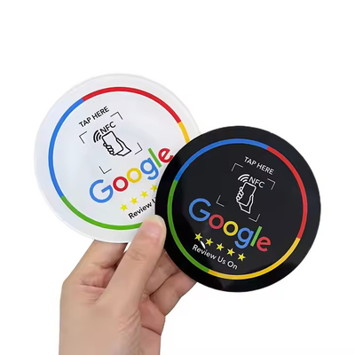 Настроенный 100*100 мм эпоксидный Google Review NFC Sticke Табличный тег для Yelp Tripadvisor