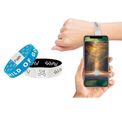 Ткань натяжка ежедневный библейский стих браслеты с NFC RFID ткань эластичные браслеты