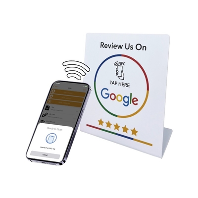 Специальный стенд NFC Обзор социальных сетей NFC PVC Карта обзора Google Меню Дисплейный стенд